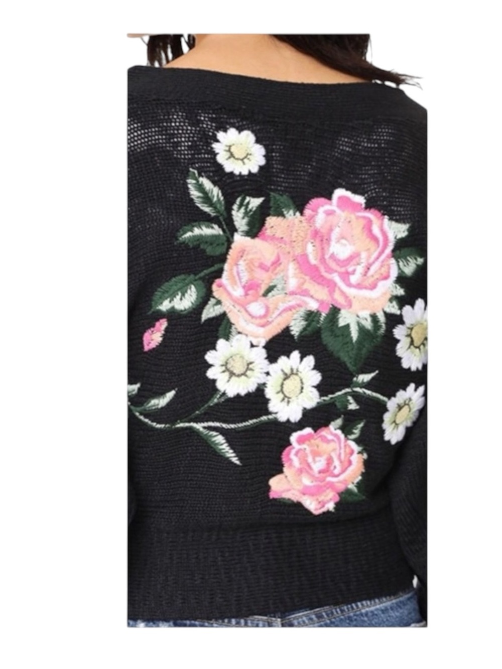 new Wildfox ❤︎ Secret Garden Floral Embroidered Knit Cardigan Sweater ❤︎ Black - Picture 8 of 16